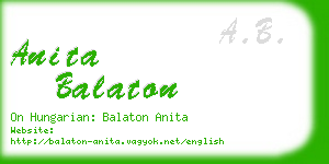 anita balaton business card